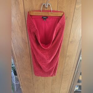 Red Lace Torrid Pencil Skirt, Size 16-18